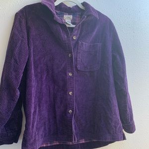 lL Bean purple corduroy shacket size XS-PET